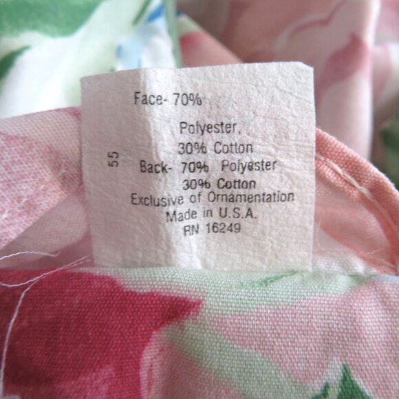 Pair of 2 Floral Standard Shams Pink Green Peony Pattern Cottagecore Country VTG - Picture 3 of 8